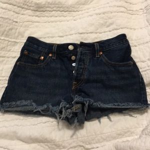 Levi Strauss & Co Frayed Blue Jean Shorts